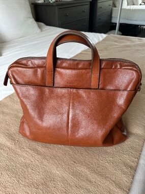 EUC FOSSIL Brown Leather Laptop Business Bag
